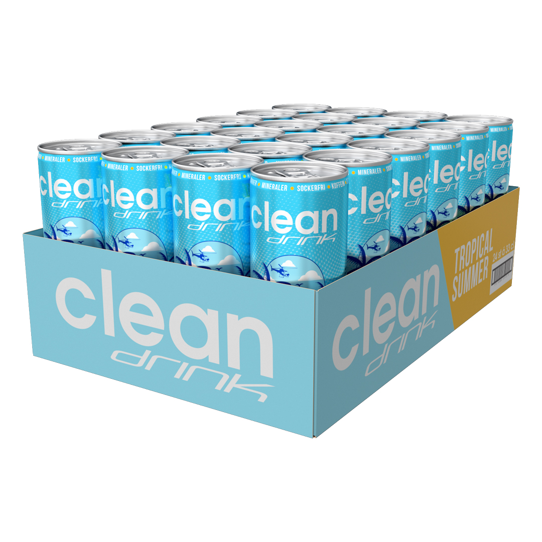 24 x Clean Drink 330 ml Tropical Summer